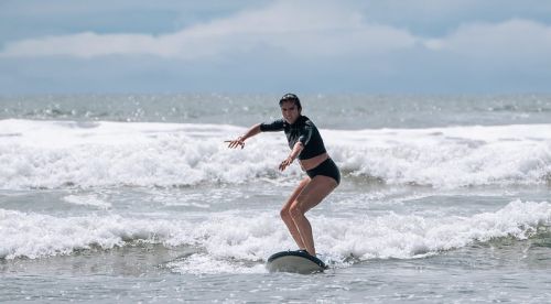 Surfer Paddling on wave