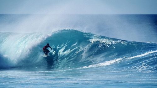 Surfer in barrel