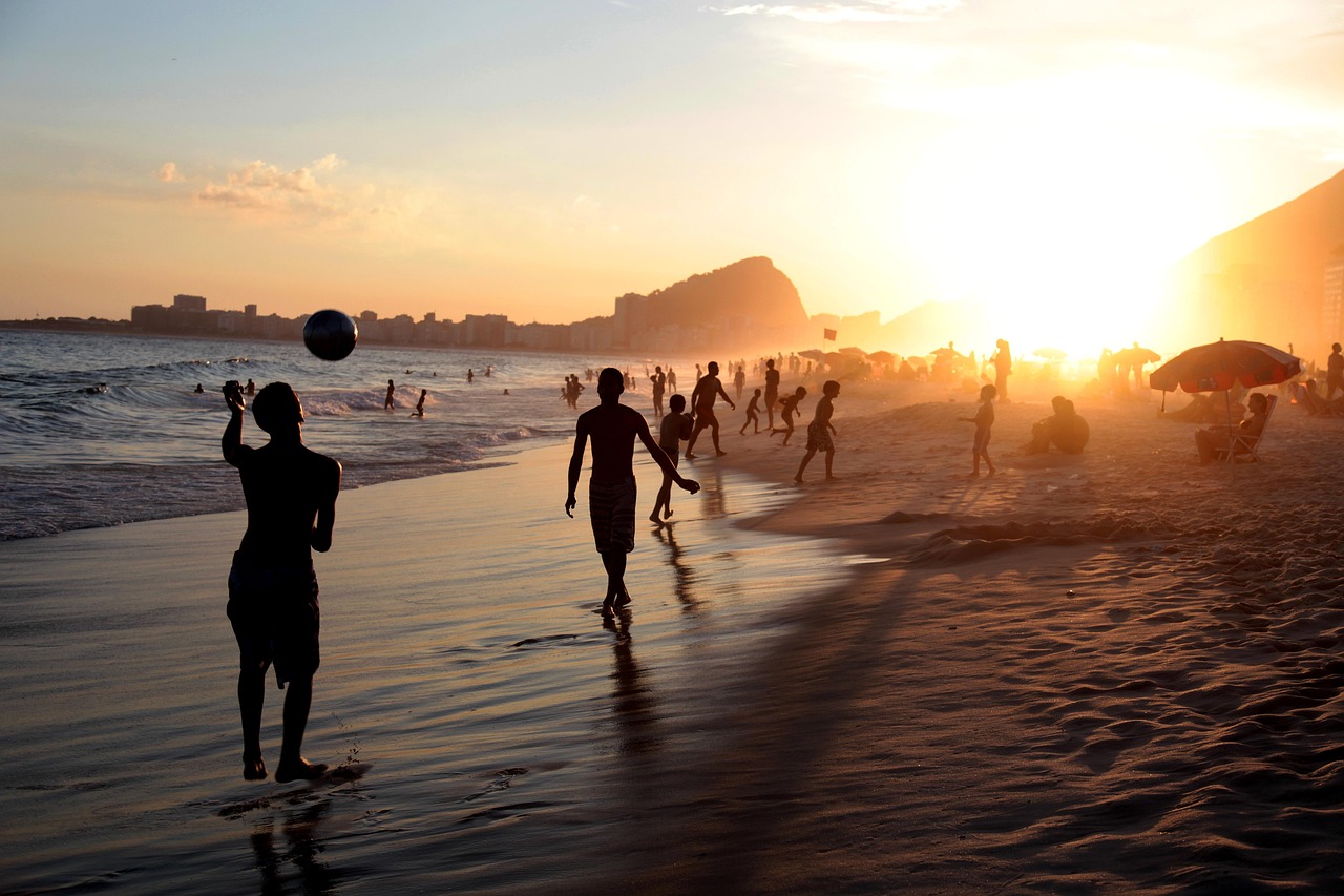 football at the beach