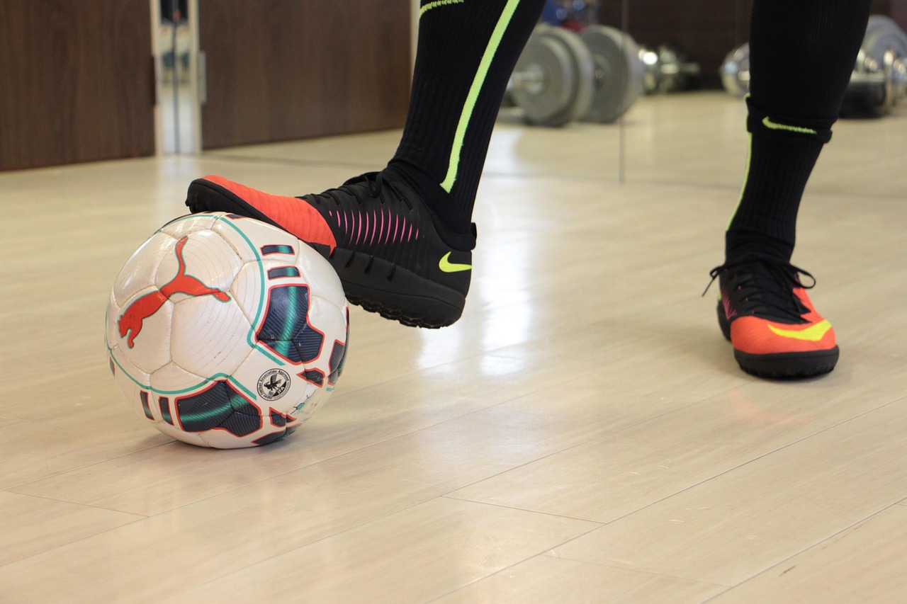futsal ball and boot