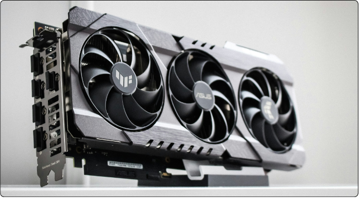 ASUS TUF RTX 3070 on a stand