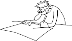 guy scribbling on paper