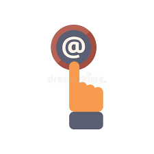 Finger pressing email icon