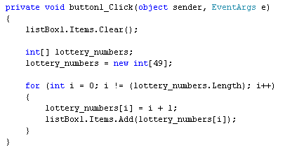 Array used in a C# Loop