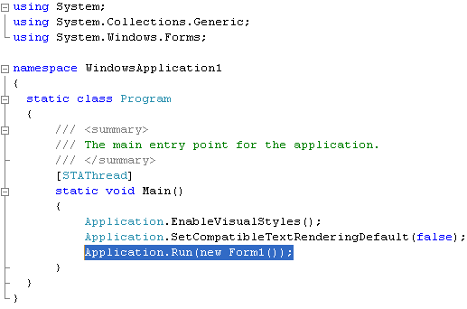 Windows Form - the Code