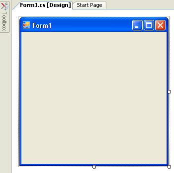 The form without the Toolbox displayed