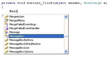 MessageBox is now selected