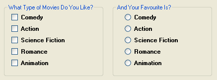 Two GroupBoxes with CheckBoxes added