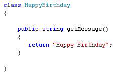 A C# Method in a Class