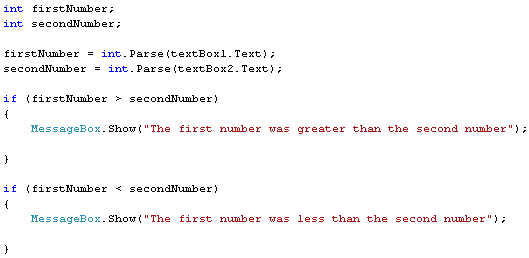 Less Than in C# .NET