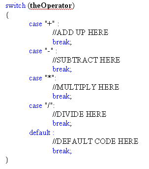 A Switch Statement for the Equals button