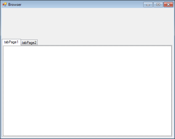 A C# form with a TabControl on it