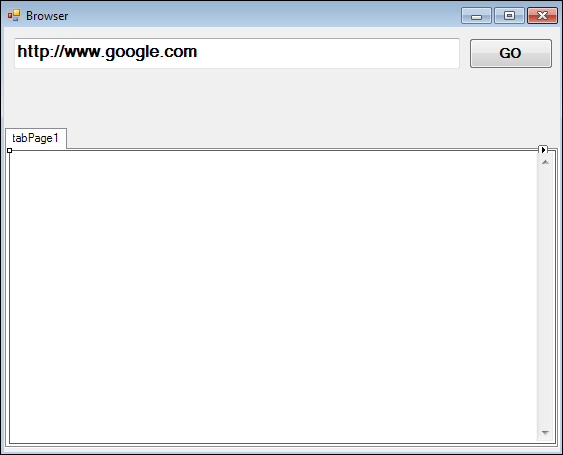 A textbox and button added to the form