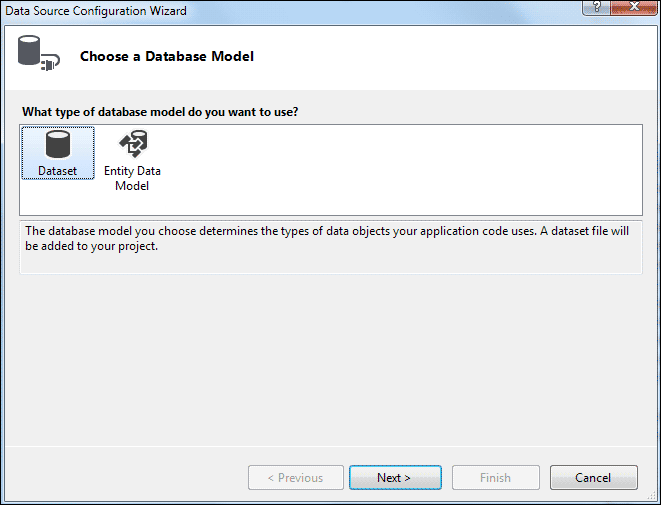 Data Source Configuration  in C# 2012