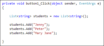 Adding items to a C# List