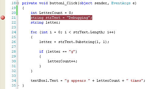 A Breakpoint in C# .NET