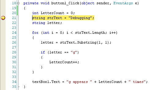The Breakpoint has been activated