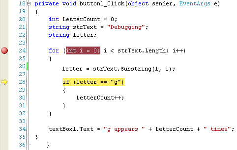 Line 28 is now being examined