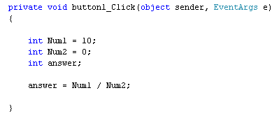 Divide by Zero Error