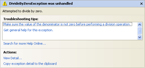 C# Error Message