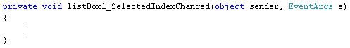 C# code stub for the SelectedIndexChanged event