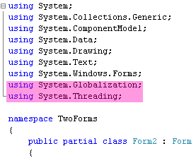 Add two using statements