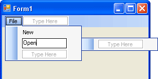 An Open item on the menu