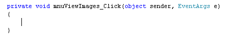 C# code stub for a menu item