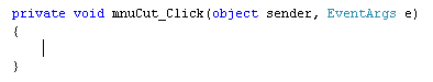 C# Code for the Cut menu