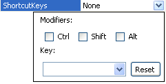 The ShortcutKeys options