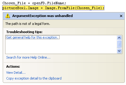 ArgumentException Error