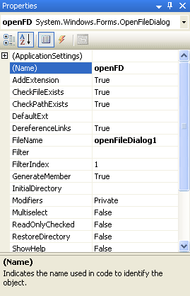Change the Name Property to openFD