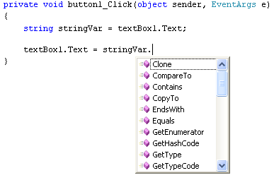 IntelliSense list for C# strings