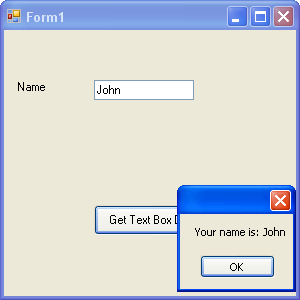 What the message box should look like
